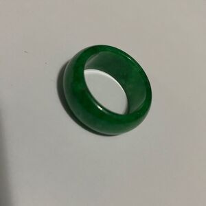 Unisex Green Jade Ring Sz 7